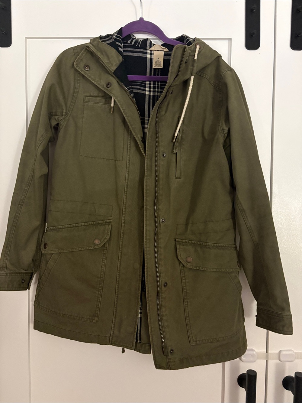 Duluth Trading Co Olive Hooded Field Jacket